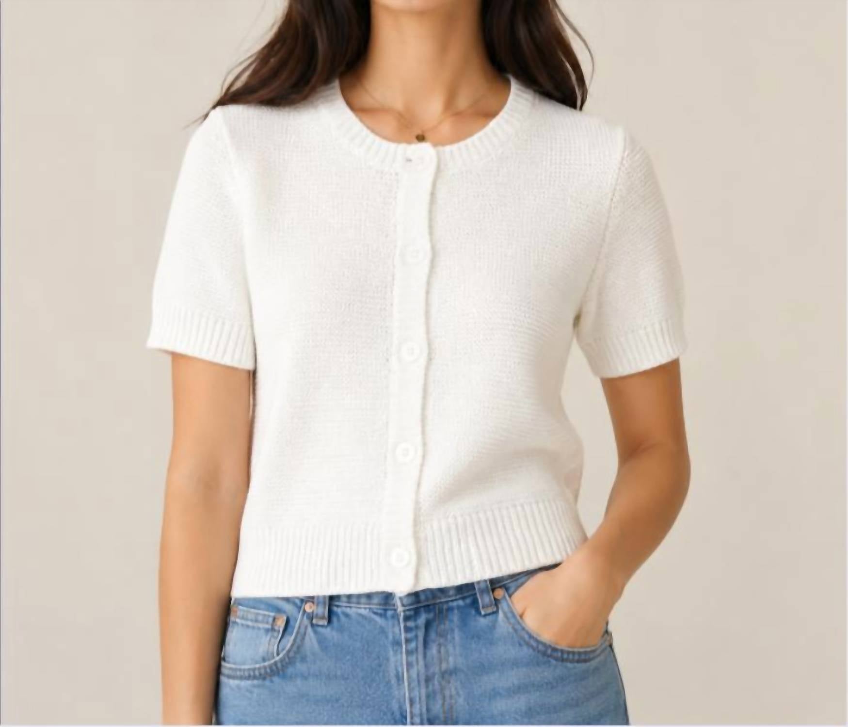 J. Society - Short Sleeve Seed Stitch Cardigan