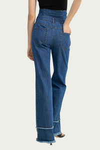 ASHLYN DOUBLE-WAISTED LAYERED HIGH-RISE JEANS
