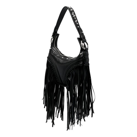 Versace - Women's Repeat Fringe La Medusa Mini Hobo Shoulder Bag