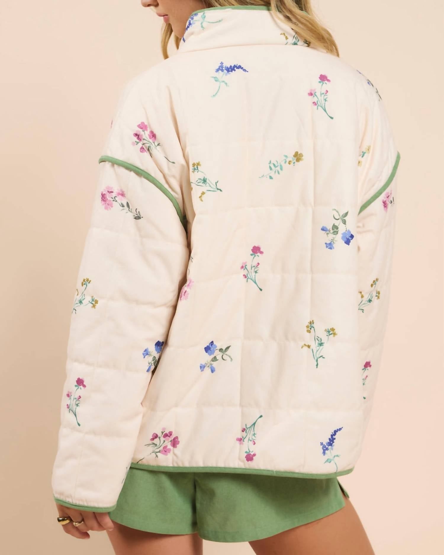Sadie & Sage - Fair Weather Quilted Zip Up Jacket