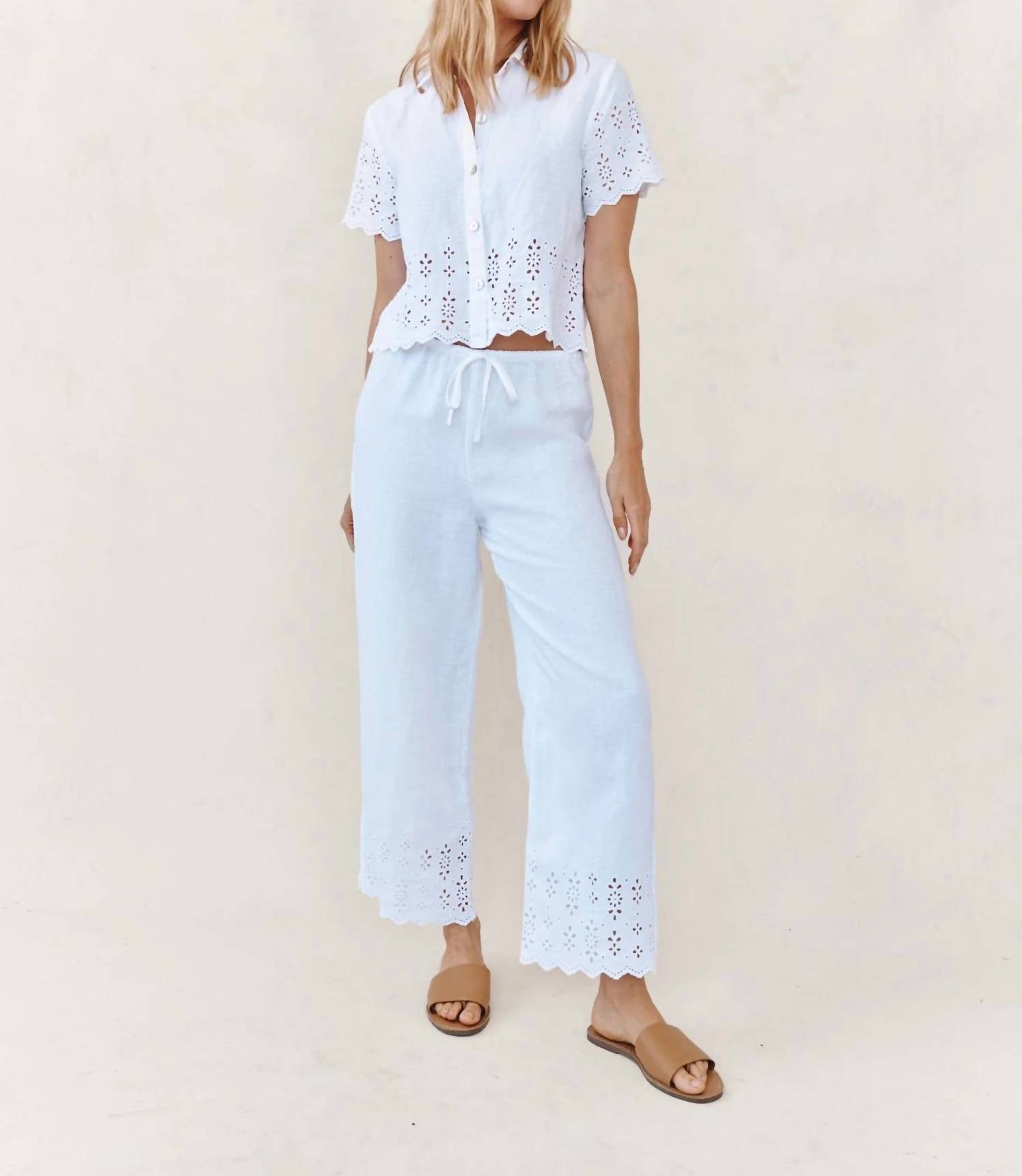 Bella Dahl - Beach Crop With Embroidered Hem Pants