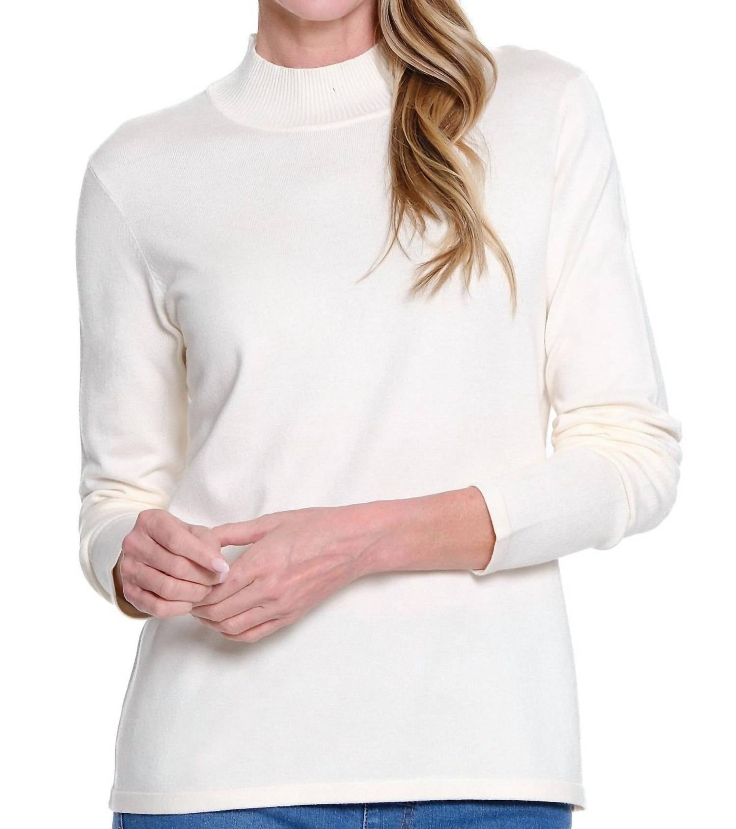 Multiples - Mock Neck Long Sleeve Sweater