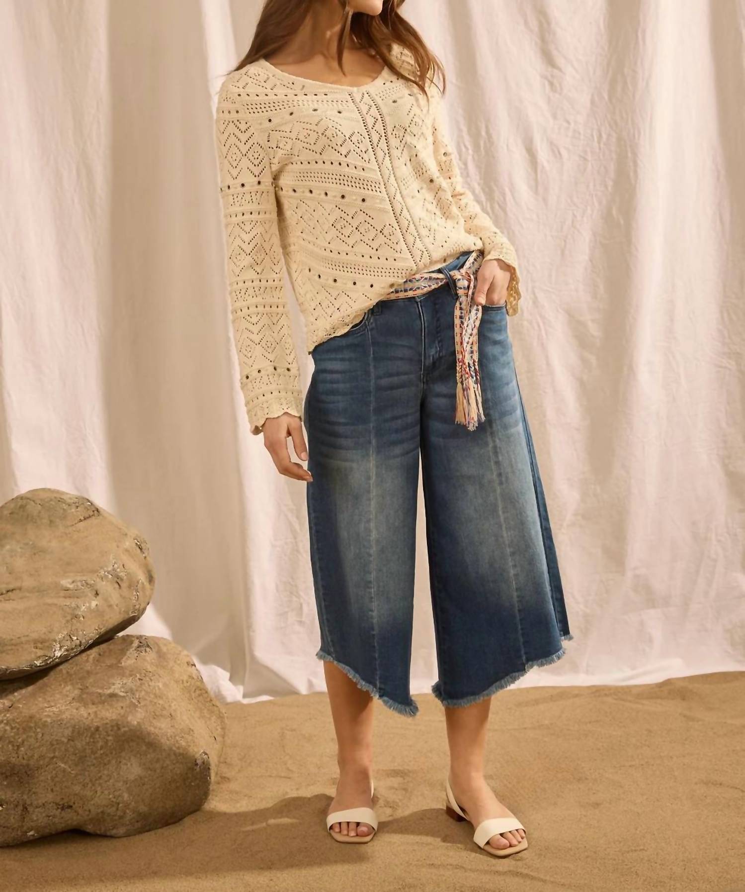 Fdj - Loose Mid-rise Hi-low Crop Jeans