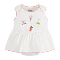 mudpie Kid's Golf Skirted Crawler in white - kids' item