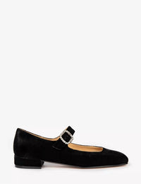 PENELOPE CHILVERS Women’s Low Mary Jane Diamante Velvet Shoes in black - women's flats - view 4
