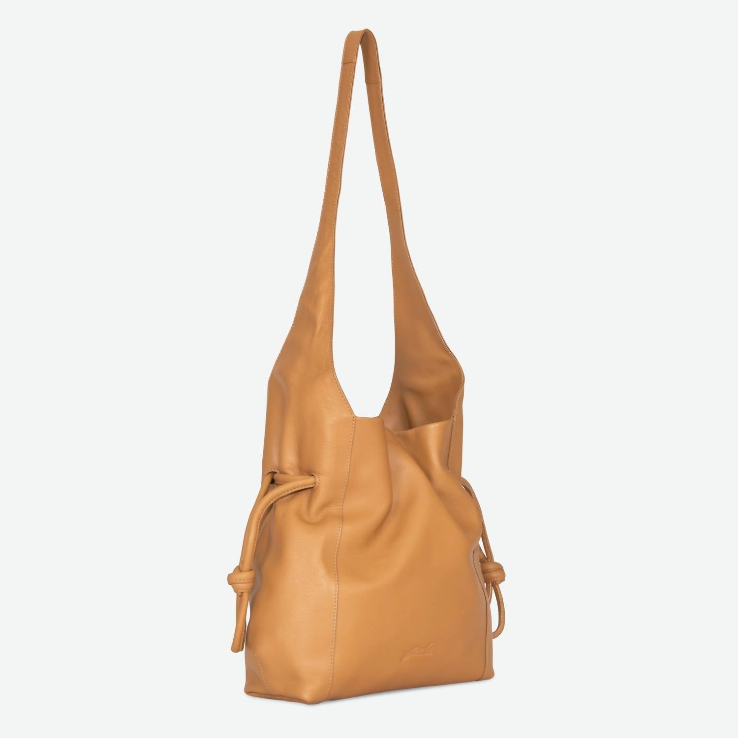 Per Lei New York - Women's Seneca Leather Drawstring Shoulder Bag