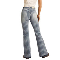 Rock & Roll Denim - Women's Faded Denim Stripe Jean