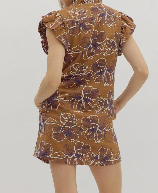 Entro - Women's Commencing Autumn Embroidered Floral Dress