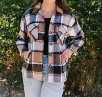 Sweet Generis Crystal Shacket in brown - women's jacket