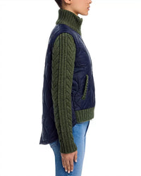 Veronica Beard - Patra Knit-sleeve Quilted Jacket