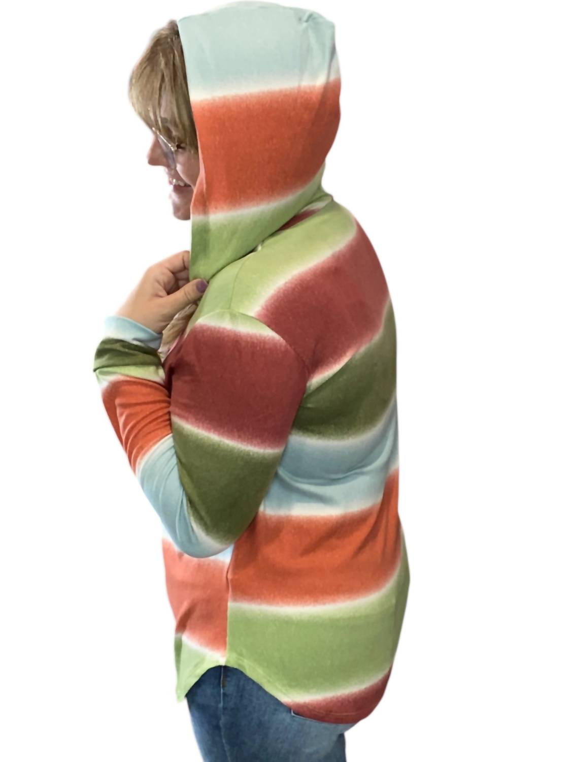 Honeyme - Striped Hoodie
