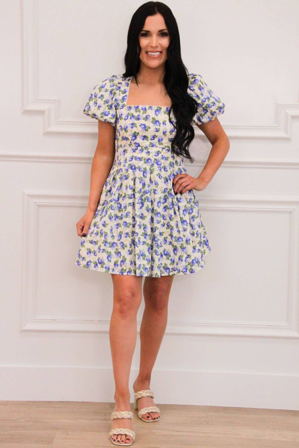 Mable - Jayde Floral Square Neck Mini Dress