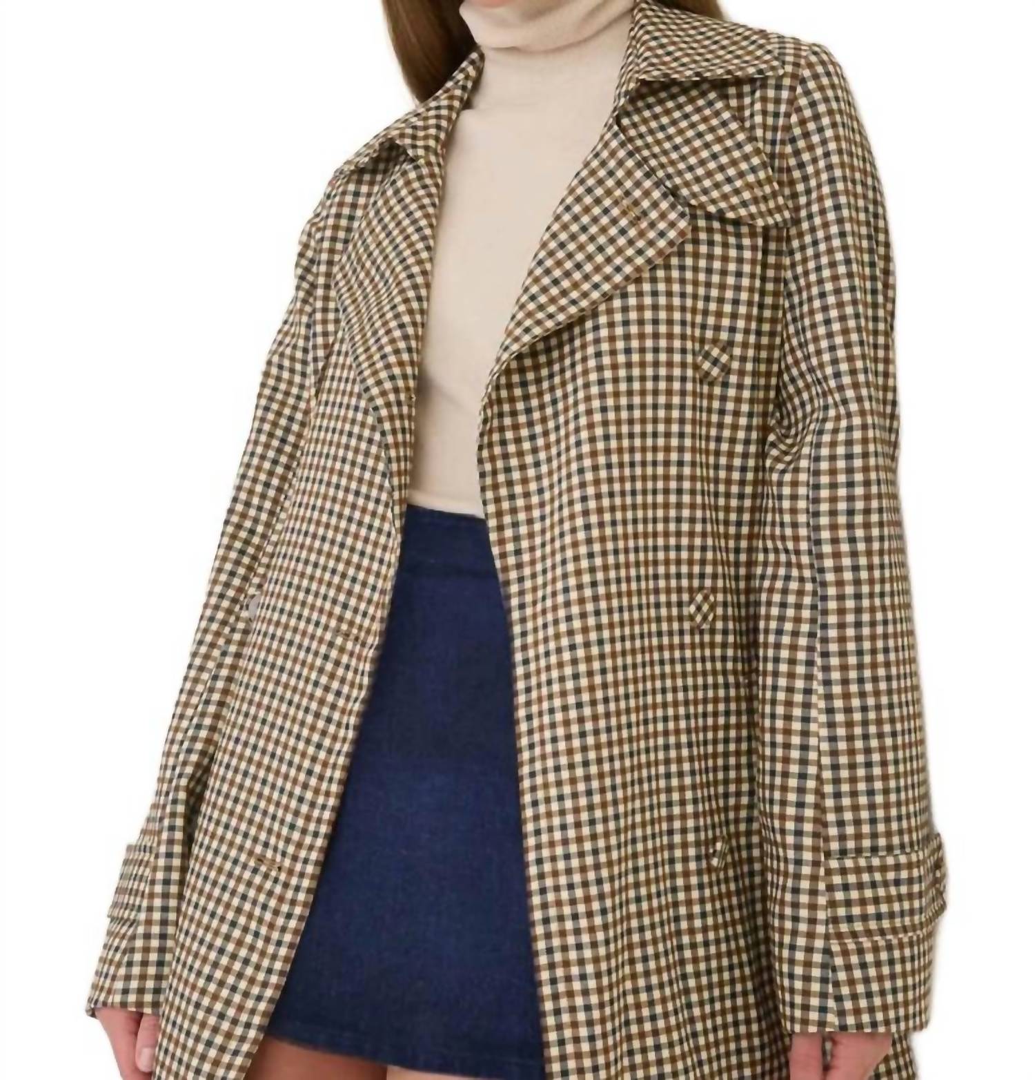Lola New York - Clyde Plaid Belted Trench Coat