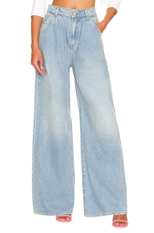 Grlfrnd - Chloe High Rise Pleated Wide Leg Jeans