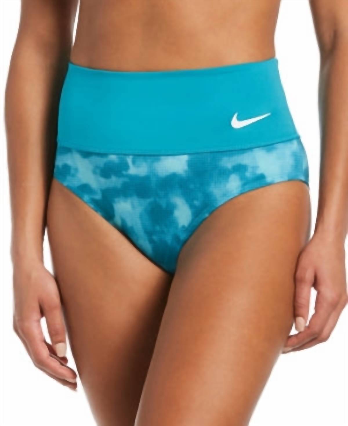 NIKE Cloud-dye High-waist Bikini Swim Bottom in aqua - women's swimwear - detail view
