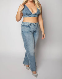 Good American - Denim Bralette Top