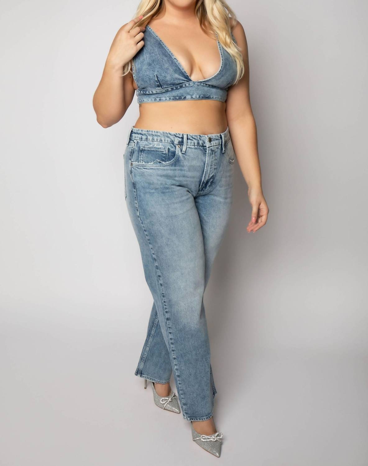 Good American - Denim Bralette Top