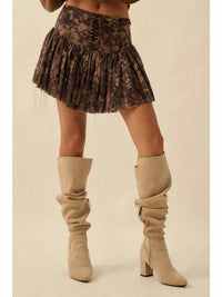 Promesa - Blossoming Bliss Floral Drop-waist Mini Skort