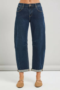 RISEN Slouch & Stitch Barrel Jeans in dark wash - women's jeans