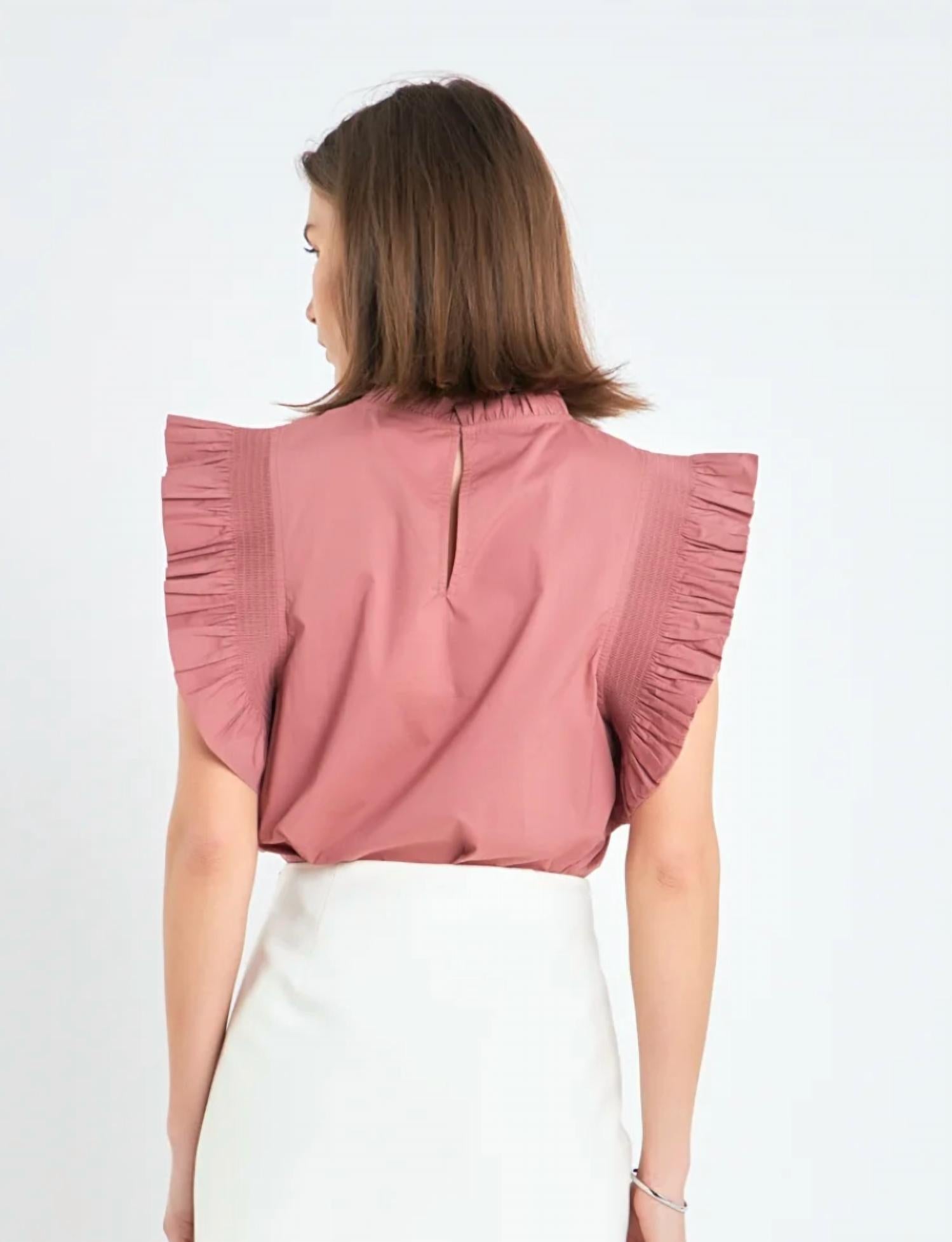 English Factory - Ruffle Sleeve Poplin Top