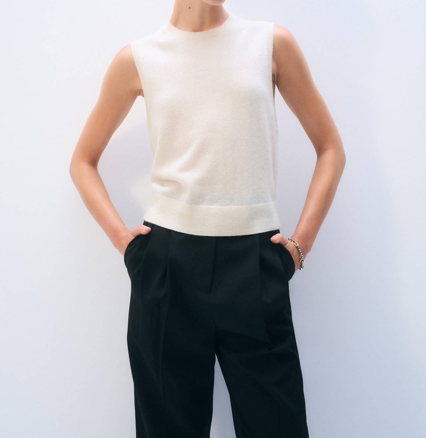 White + Warren - Cashmere Shell Tank