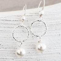 Sosie - Women's Peach Swarovski Crystal Pearl Drop Earrings
