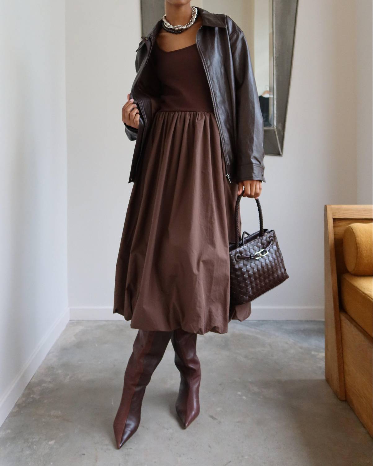 Collective - Knit Bubble Hem Midi Dress