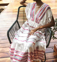 Lemlem - Leila Plunge Midi Dress
