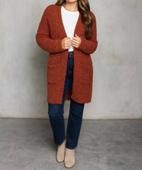 Pine Apparel - Longline Popcorn Open Front Cardigan