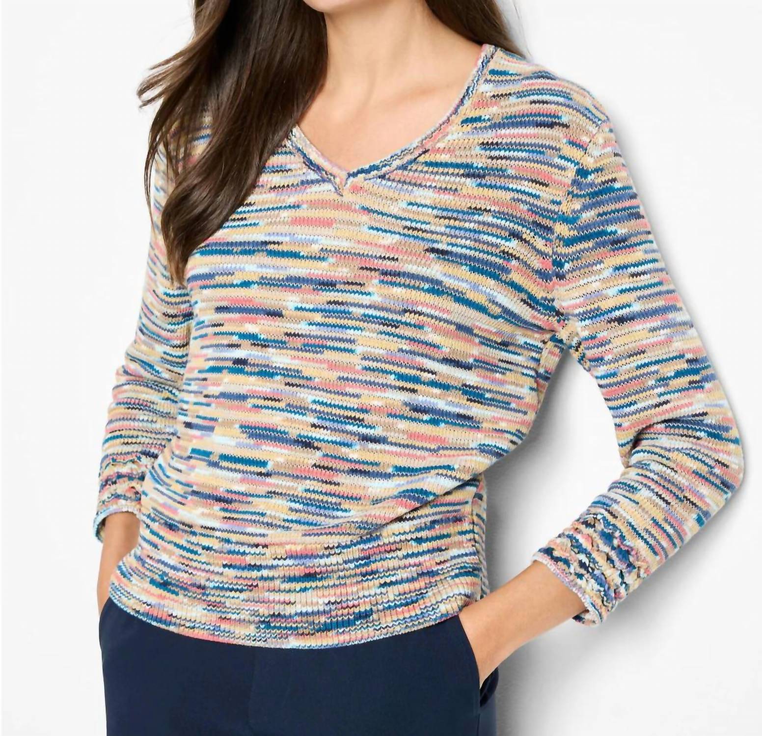 Nic + Zoe - Mixed Up Space Dye Sweater