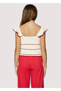 LOST + WANDER Rio Escape Top in cream - women's tank top - detail view