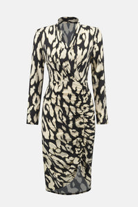 Joseph Ribkoff - Animal Print Ruched Bodycon Dress