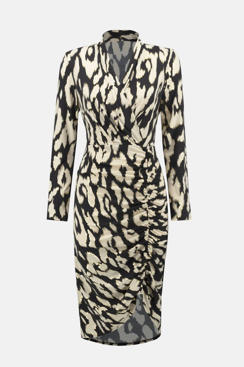 Joseph Ribkoff - Animal Print Ruched Bodycon Dress
