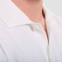 Bugatchi Uomo - Chevron Button-front Short-sleeve Polo Sweater