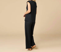 Softies - Dream Ruffle V-neck Top With Cropped Pant