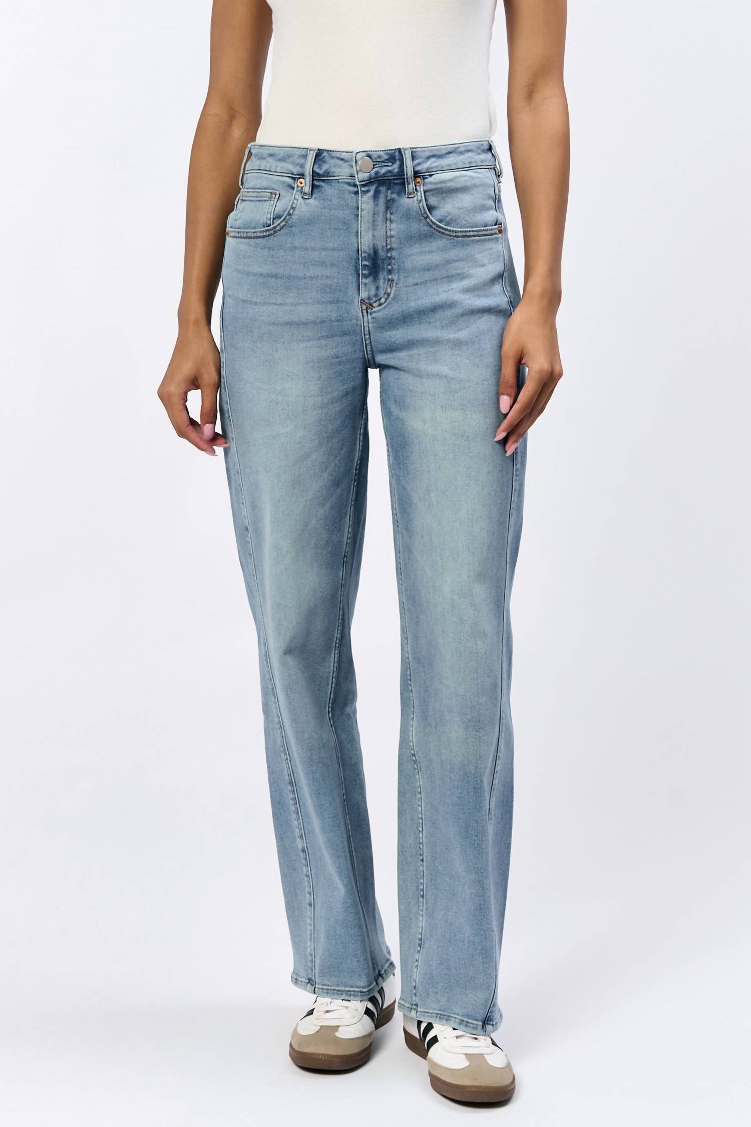 DEAR JOHN DENIM Tommy Straight Leg Jeans in arctic denim - women's jeans - detail view