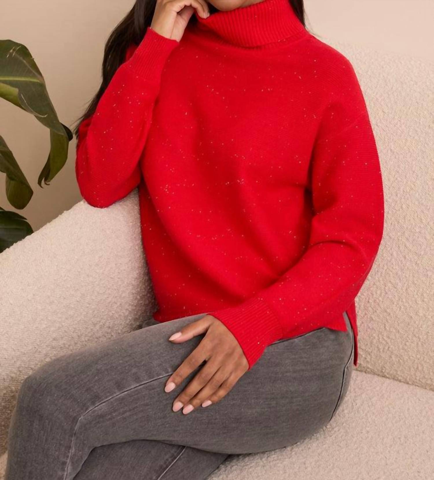 Tribal - High-low Turtleneck Sweater