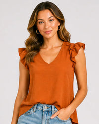Les Amis - Sophia Ruffle Trim Tank Top