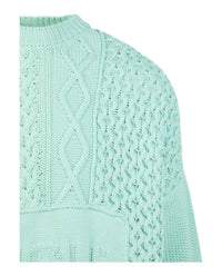 Ambush Women's Patchwork Knit Crewneck Sweater in green - women's sweater - alternate view