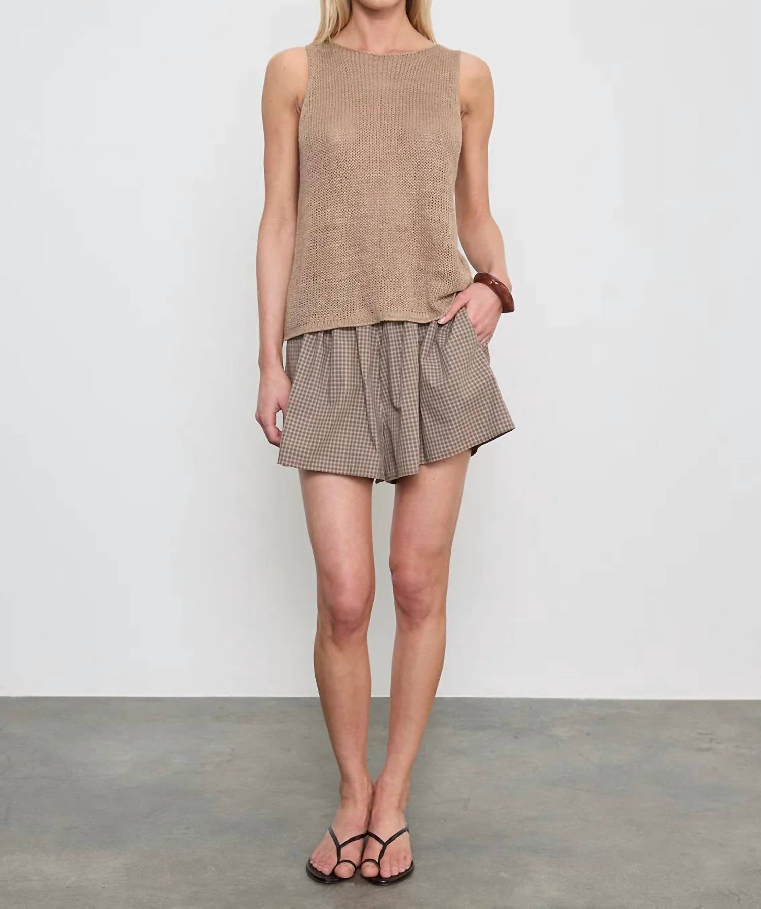 Enza Costa - Linen Open Knit Tank Top