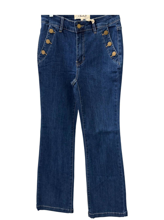 Charlie B - Flare Leg Stretch Jeans With Buttons