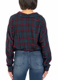 Kut From The Kloth - Tessa Crop Long Sleeve Button Down Top