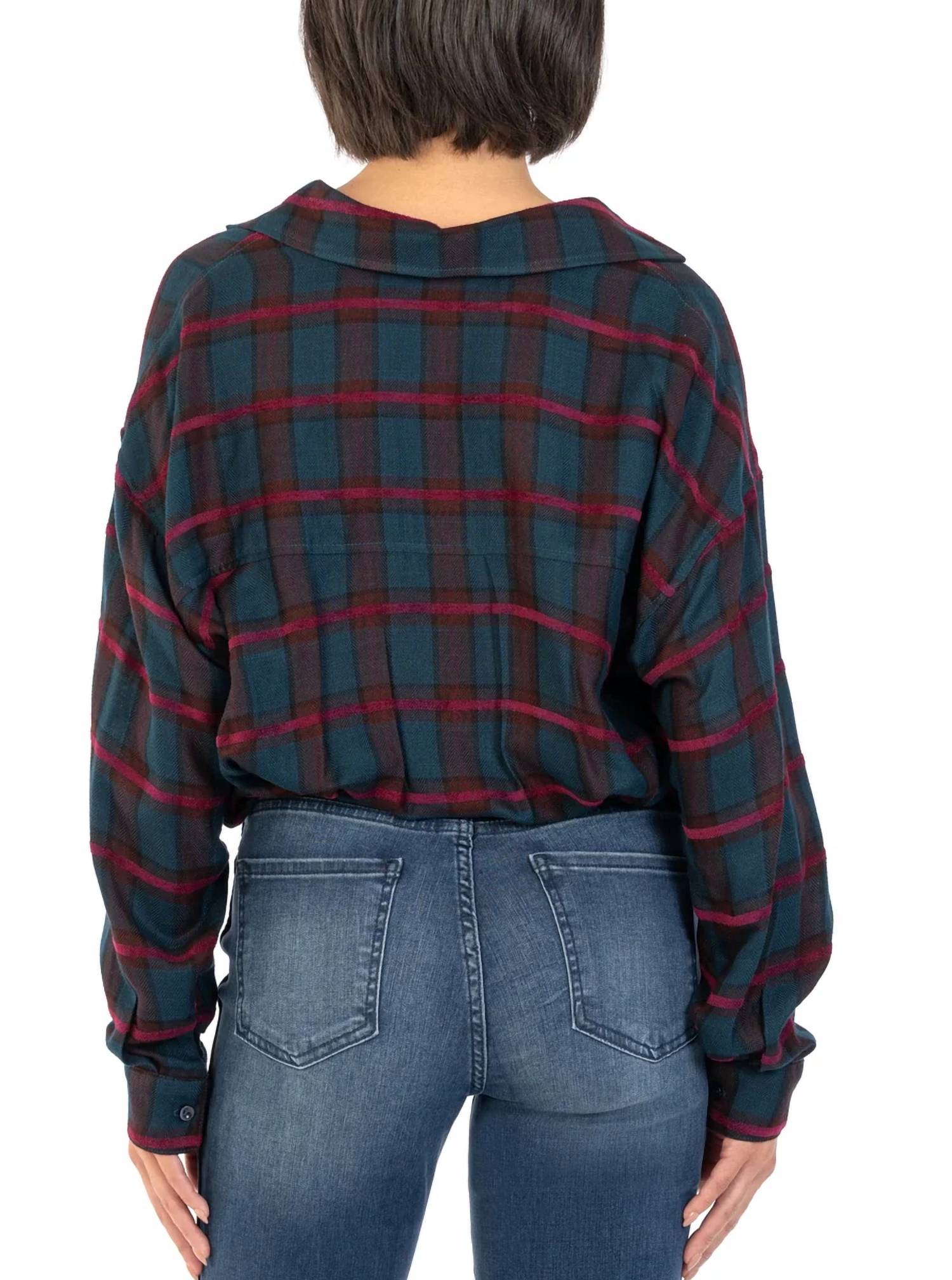 Kut From The Kloth - Tessa Crop Long Sleeve Button Down Top