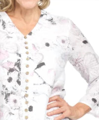 Papillon - Garden Print Layered Button Front Blouse