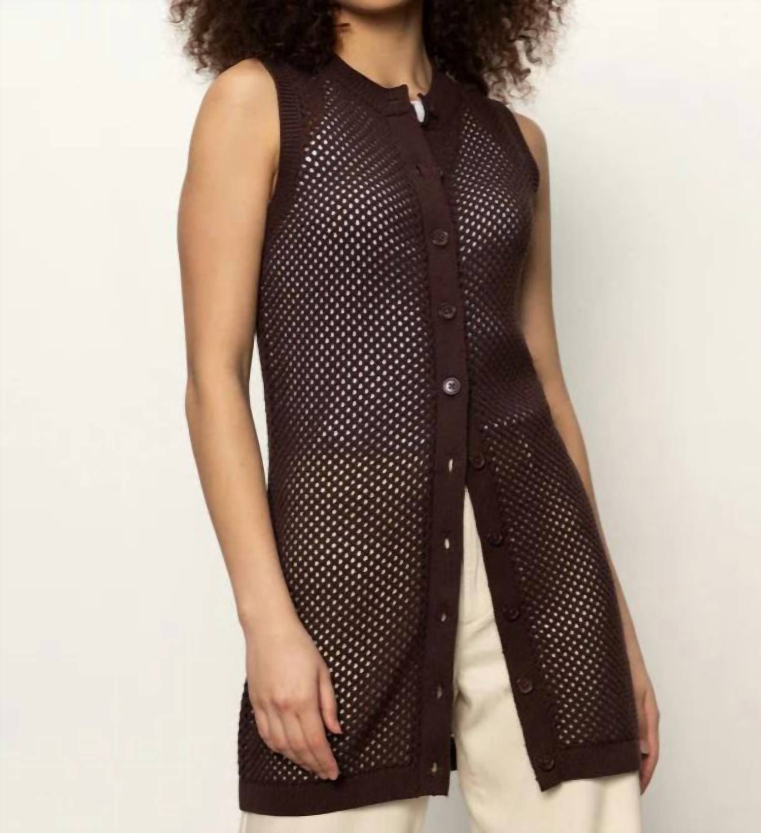 Sanctuary - Women's Long Openwork Vest