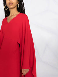 Valentino - Cady Silk Dress With Cape