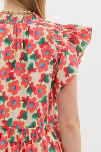 entro Floral Tiered Mini Dress - women's dress - view 5