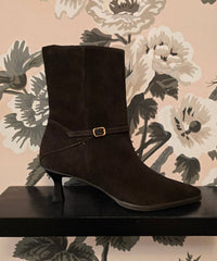 Matisse Women's Ilana Pointed Toe Heel Booties in dark chocolate suede - women's shoe - alternate view
