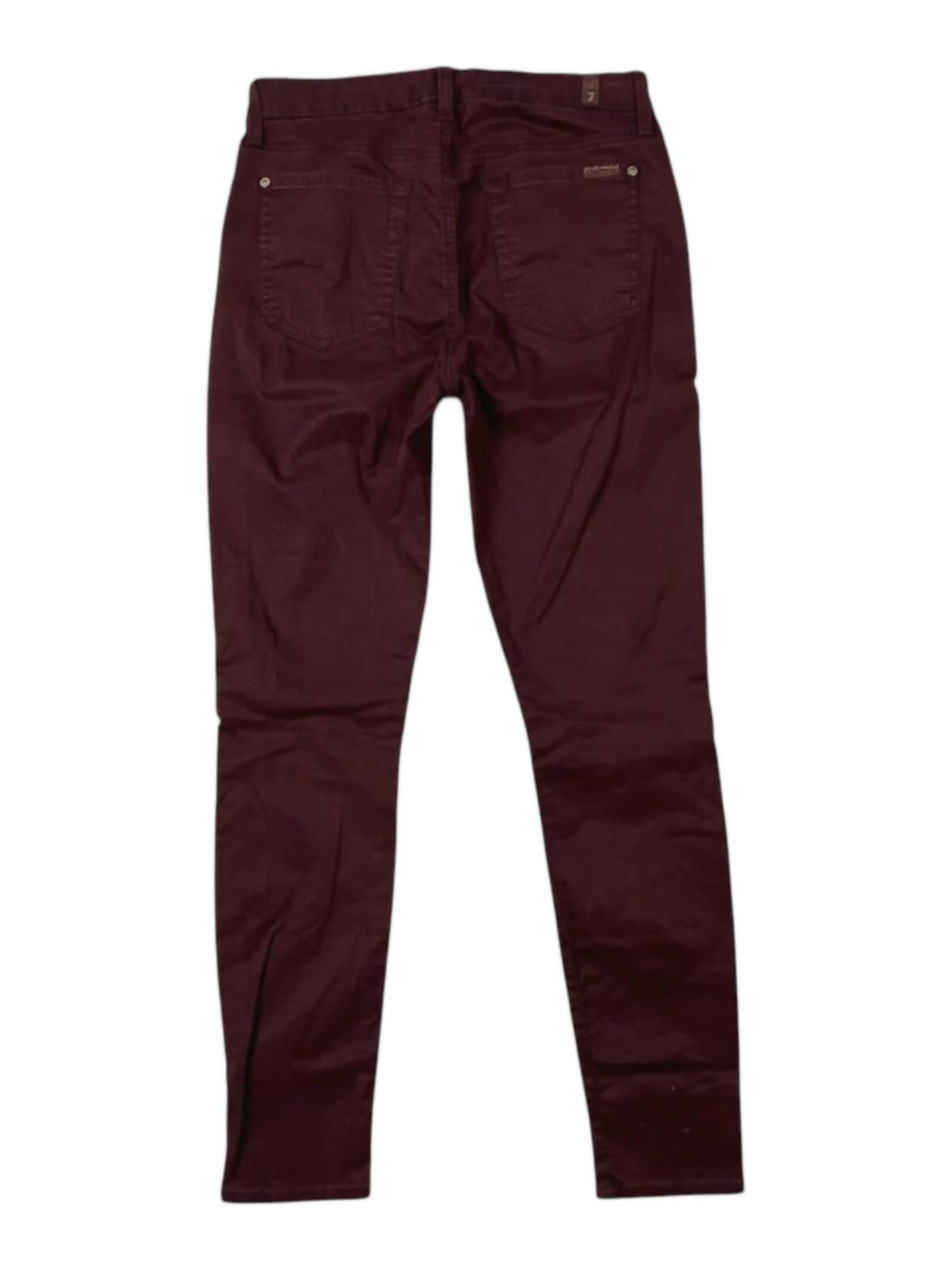 7 For All Mankind Women's Ankle Super Skinny Jeans in mulberry - women's jeans - detail view