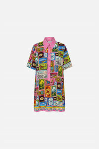 Camilla - Short Sleeve Mini Shirt Dress